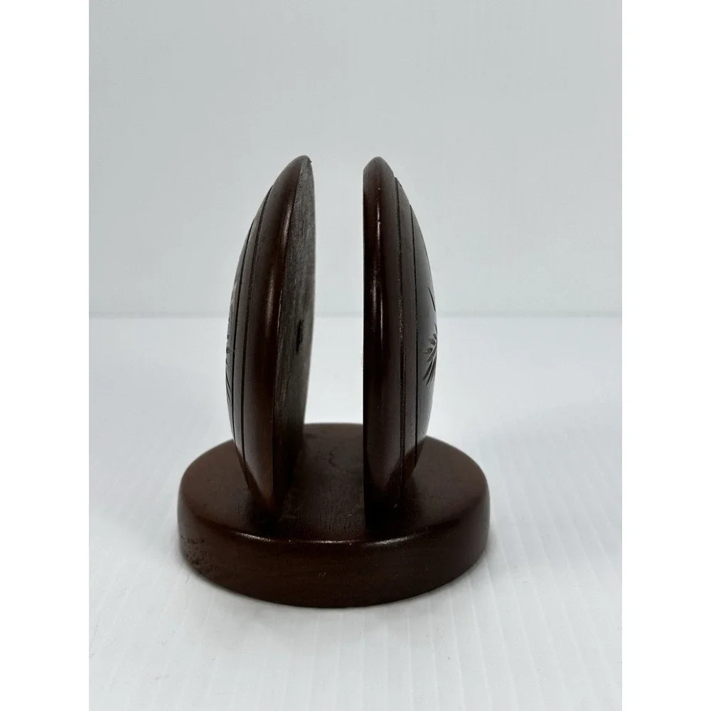 Vintage Souvenir Santo Domingo Dominican Republic Wood Napkin Letter Holder Desk